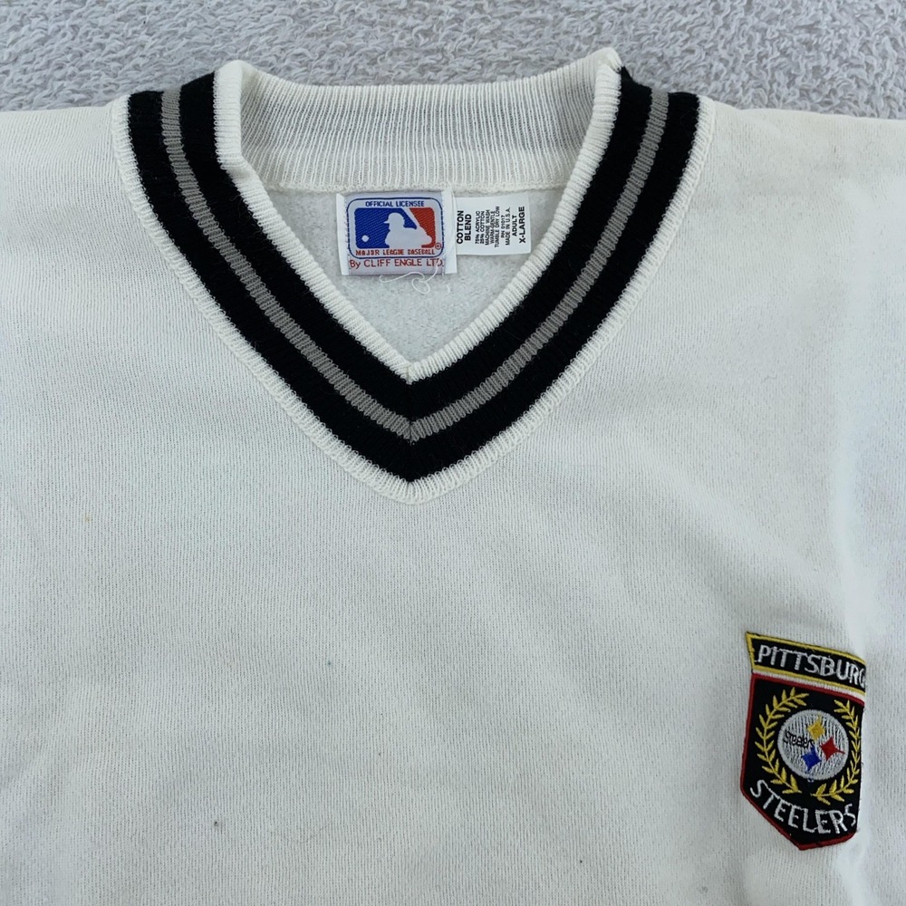 Vintage Pittsburgh Steelers Short Sleeve Sweatshirt M/L NFL‎ Football MLB 90s